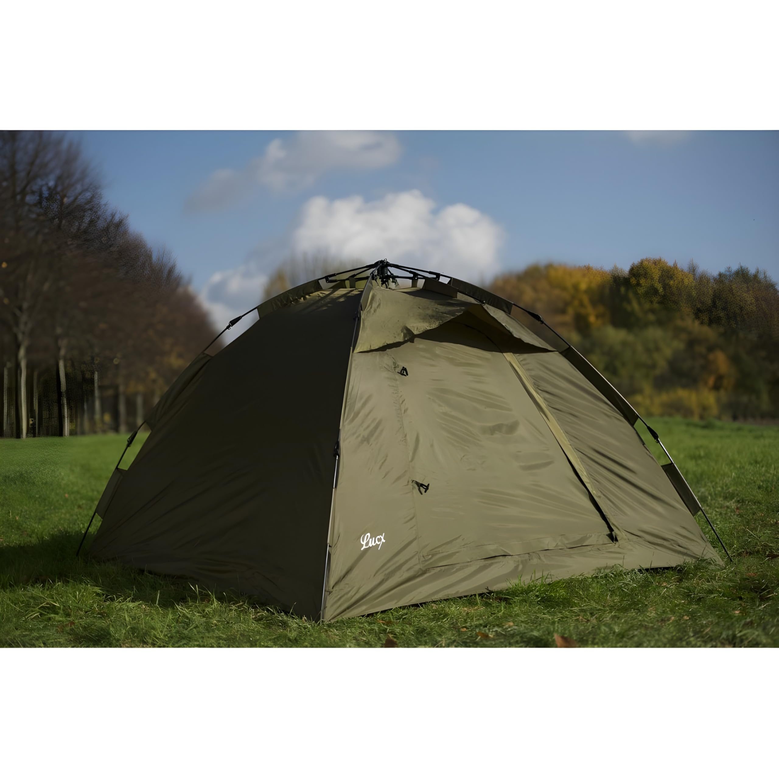 Lucx Ruck Zuck Zelt/Angelzelt/1-2 Man Bivvy/1-2 Mann Karpfenzelt/Campingzelt/Sekundenzelt/Schnellaufbauzelt, Tienda de campaña para 1-2 Personas, Verde Oliva, 950x190x190