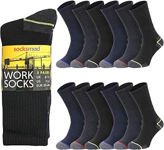 Men’s Work Socks – Heavy Duty Thick Socks with Heel and Toe Protection Multipack 9-12 – Over-the-Calf Men’s Boot Socks for Mechanics, Engineers, Hiking Extra Support and Comfort 12 Pair Pack