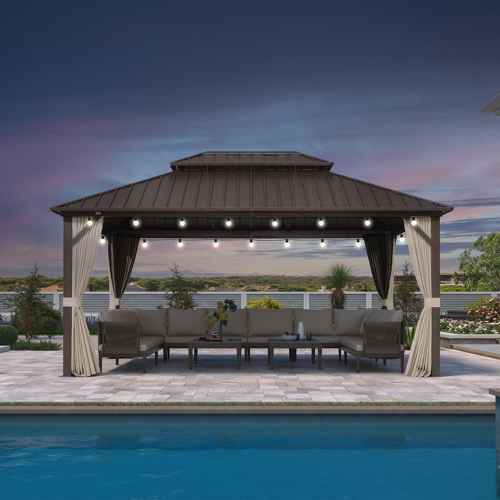 PURPLE LEAF Bronze Hardtop Gazebo