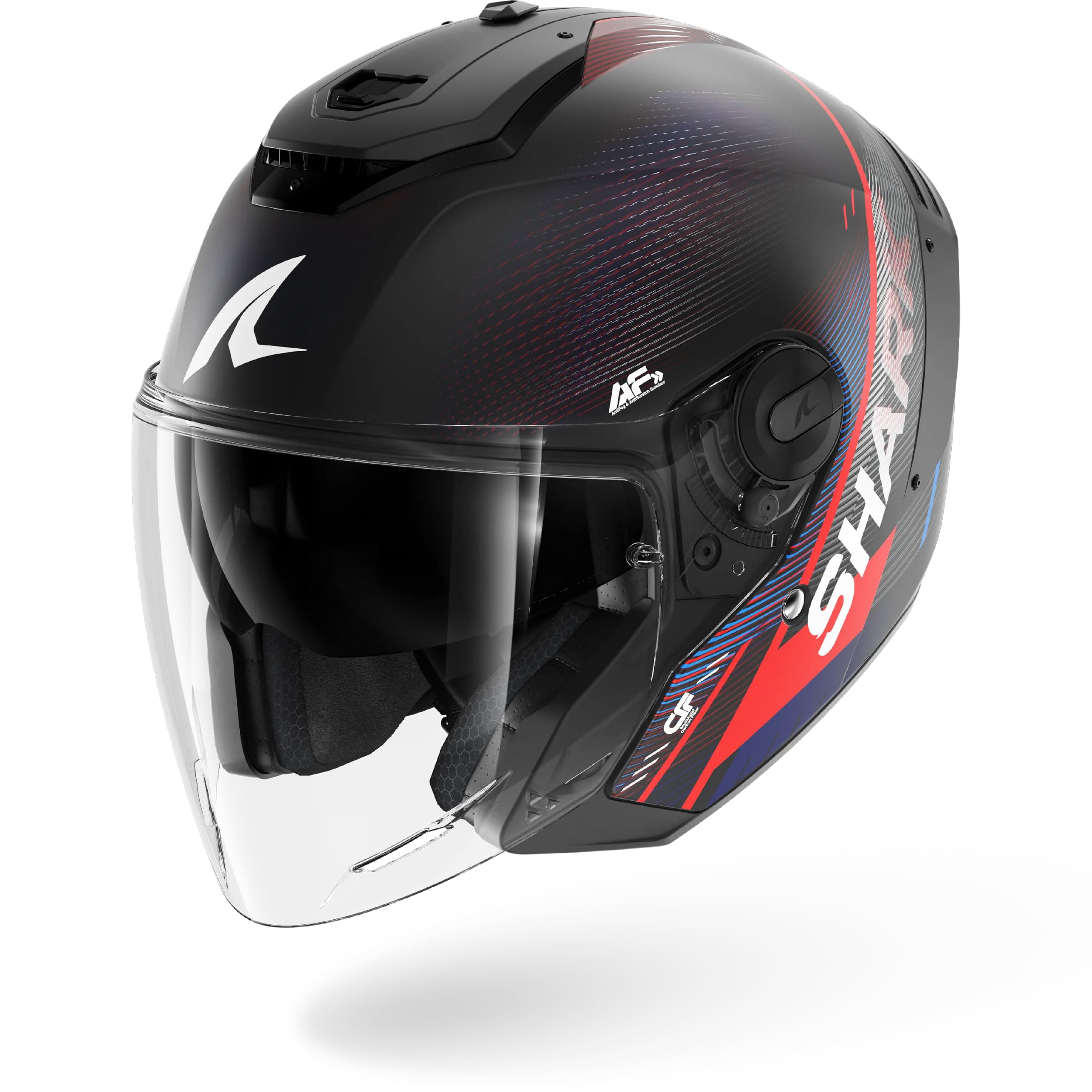 Shark, Casco Moto Jet RS JET CARBON SPEED-TECH Carbon Blue Red DBR, XS