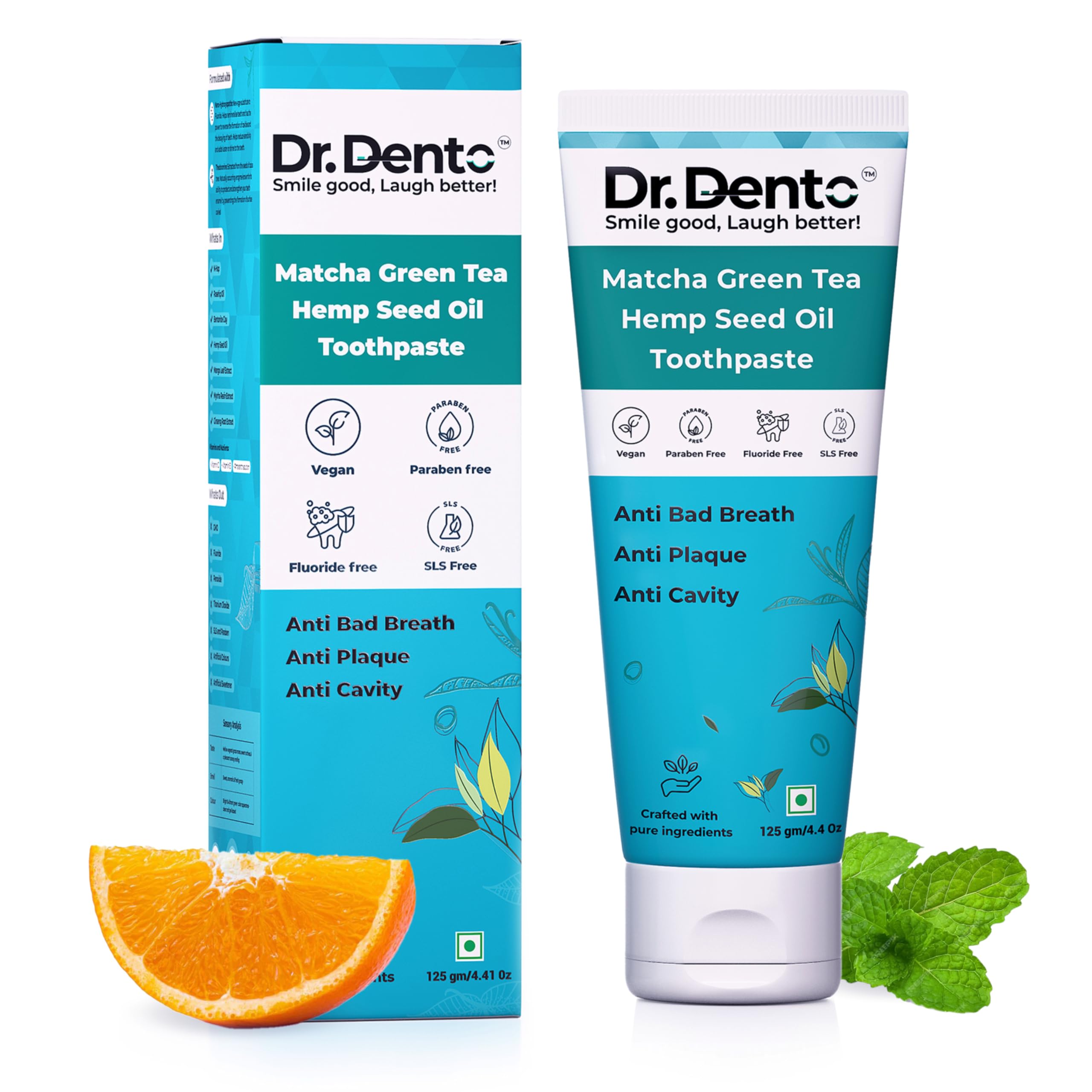 Matcha Green Tea Natural Toothpaste - 125gm|SLS & Fluoride-Free|Enamel-Safe Teeth Whitening with Nano Hydroxyapatite & Theobromine for Remineralisation, Cavities & Bad Breath|Organic & Vegan