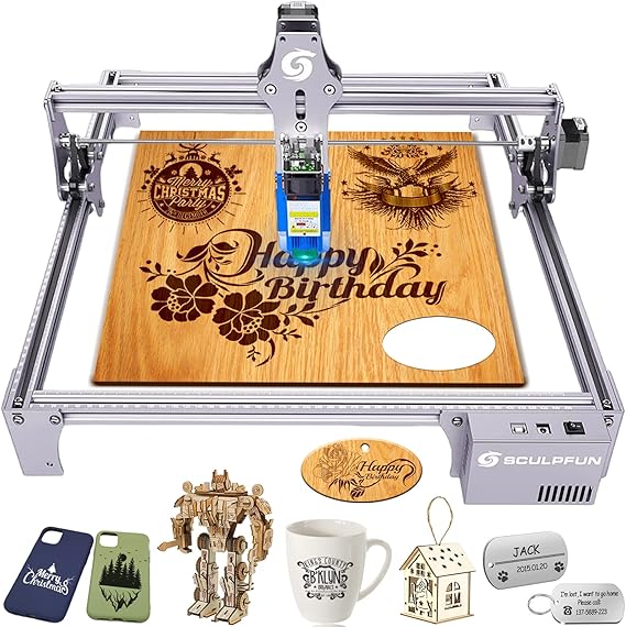SCULPFUN S6 Pro Laser Engraver for Beginner, 60W DIY Laser Cutter for