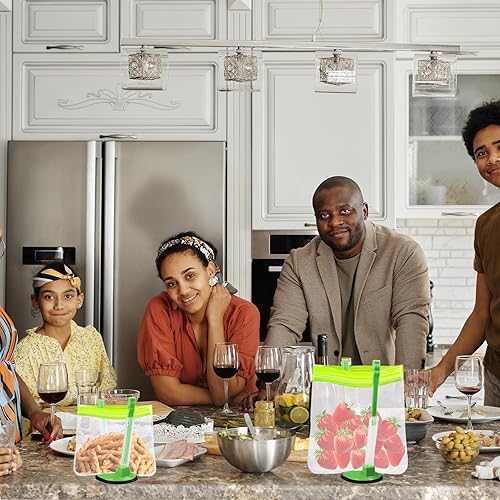 Miniatura 5 de LLMSIX 2 soportes holgados, soporte para bolsas de sándwich, brazos ajustables, soporte para bolsa de congelador, soporte antideslizante para