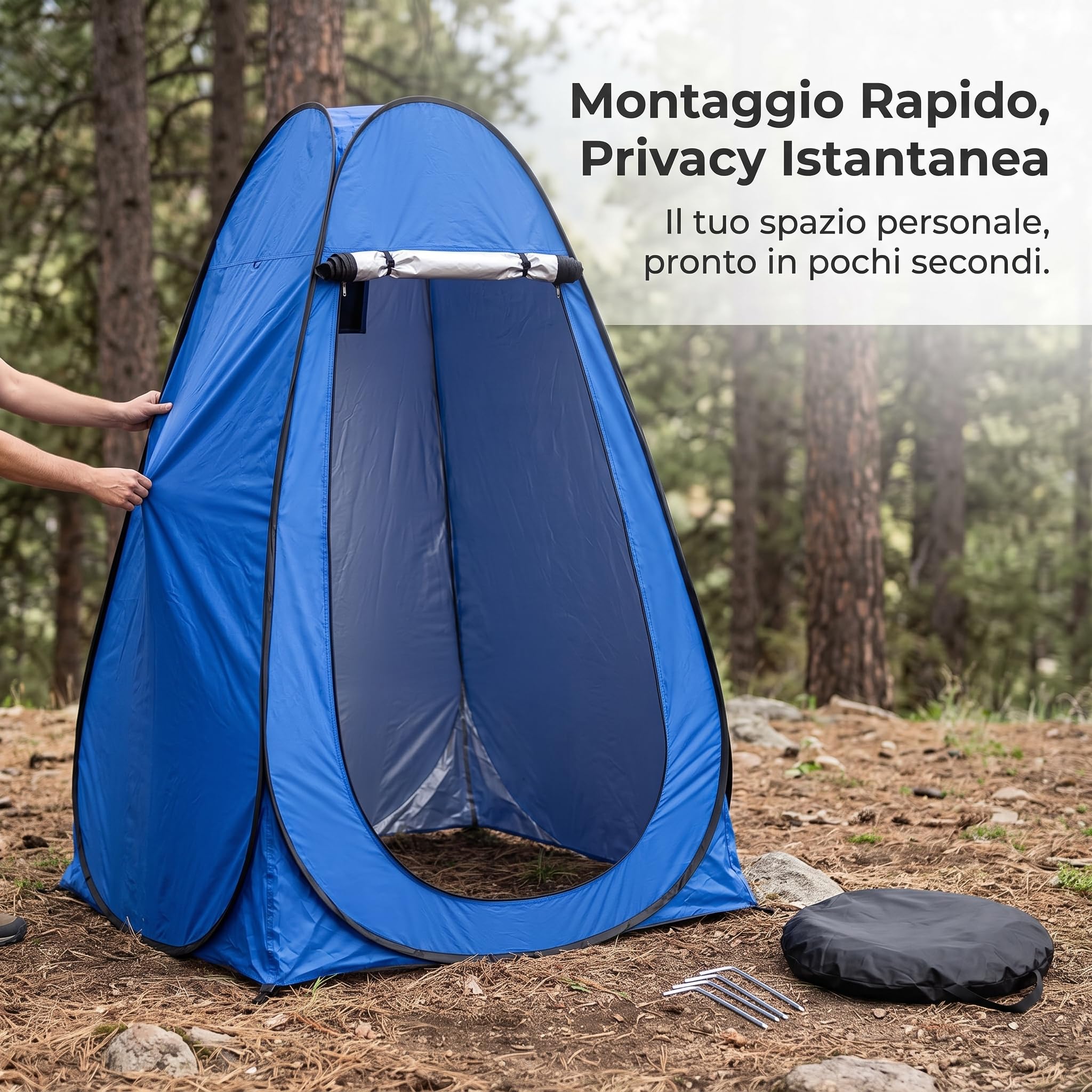 Duschzelt für Camping, Umkleidezelt & Toilettenzelt – Privatsphäre Zelt mit Regenschutz, 190cm hoch, Doppelperson (150 * 150 * 190cm)