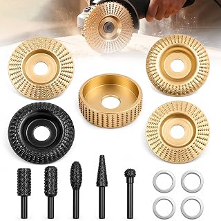 14-Pack Wood Carving Disc Set For Angle Grinders, 4"/4.5" Wood Shaping Disc