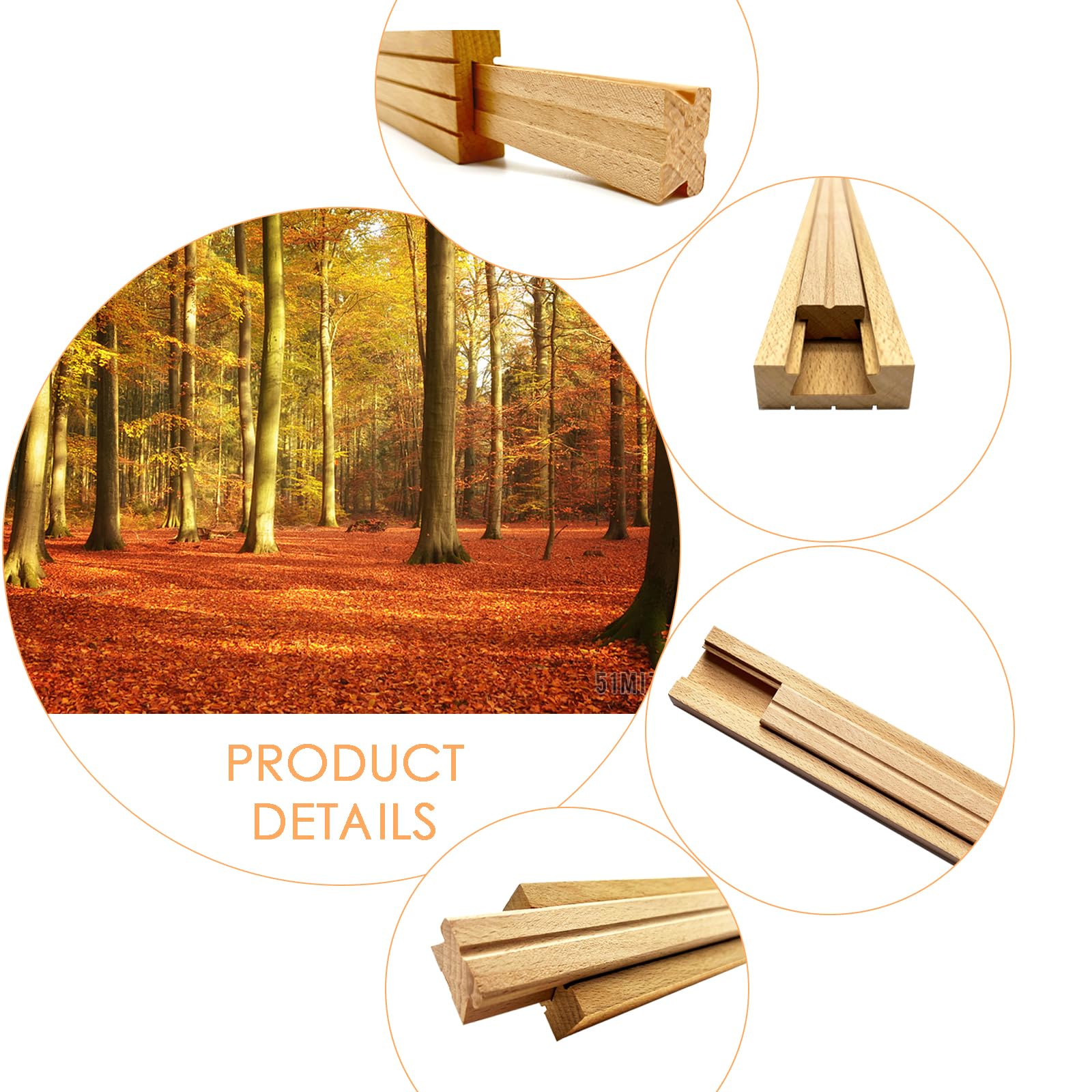 Jaswass Wood Drawer Slides, Center Mount Drawer Slides 12/13/14/15/16 - View #5