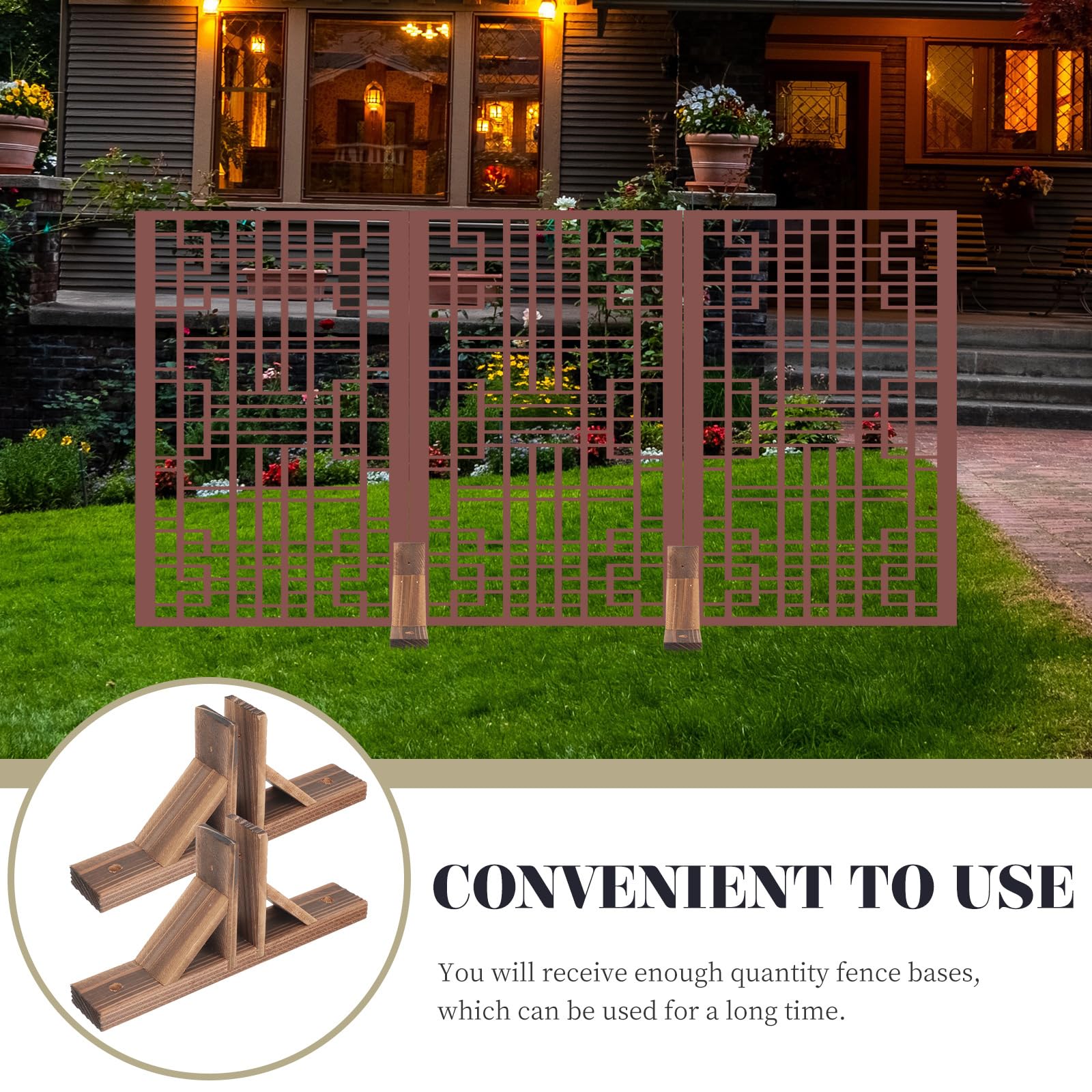 BESPORTBLE Vallas Accesorios de Base: 2 Piezas Soporte para Valla de Jardín Accesorio de Jardín Piezas de Kit de Base de de Madera de Soporte para de