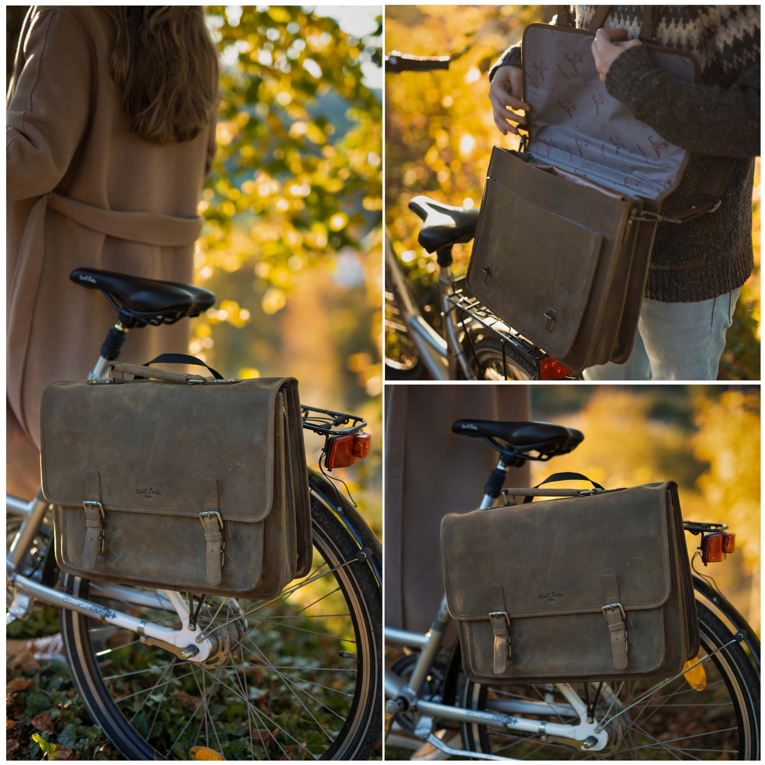 Gusti Gepäckträgertasche Leder - Matthew S. Damen und Herren Aktentasche Fahrradtasche Lehrertasche Bürotasche Arbeitstasche Ledertasche Vintage Leder