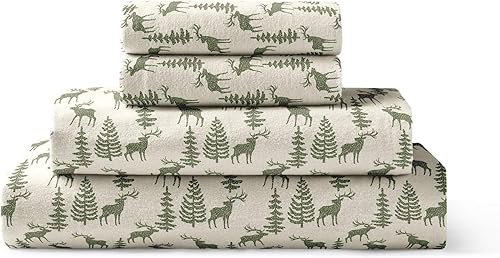 Brielle - Juego de sábanas de franela 100% algodón