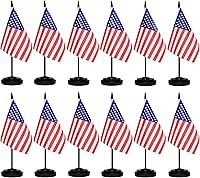 Vista 25 de Juego de banderas argentinas de escritorio con poste negro de 13 pulgadas, base negra y parte superior de lanza, bandera de escritorio argentina