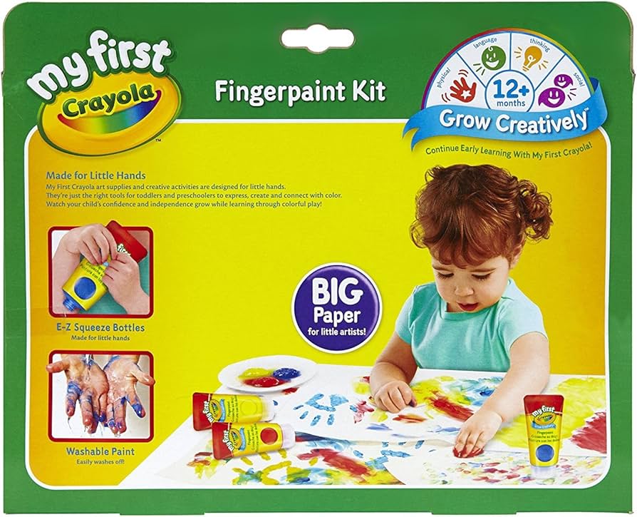 Amazon.com: Crayola My First Fingerpaint Kit, Washable Paint, Gifts, Ages  1, 2, 3, 4, 5 : Toys & Games