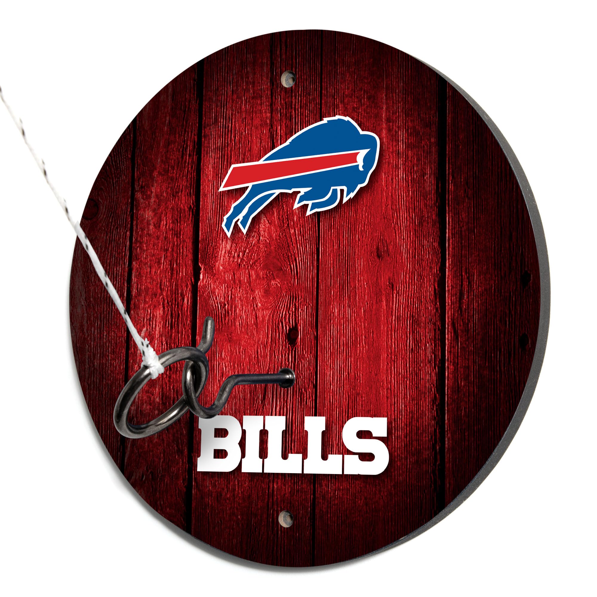 Solid Wood NFL Hook & Ring Toss Set with Direct Print HD Team Graphics – Easy Hang Hook and Ring Toss Target – Great Gift for Any Football Fan! Ring Toss Family Game for a Game Room