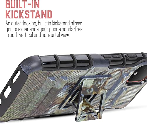 Miniatura 5 de Funda con clip para cinturón para Google Pixel 4 XL con funda híbrida de vidrio templado, funda protectora de cuerpo completo resistente a prueba de