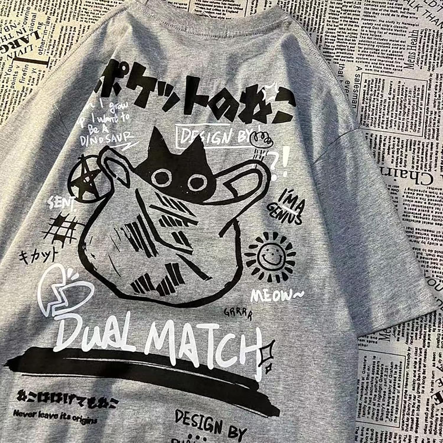 Y2k T-Shirt Cartont Short-Sleeved T-Shirt Women's Harajuku Loose Street Style Gothic Shirt Grunge Clothes - Image 5