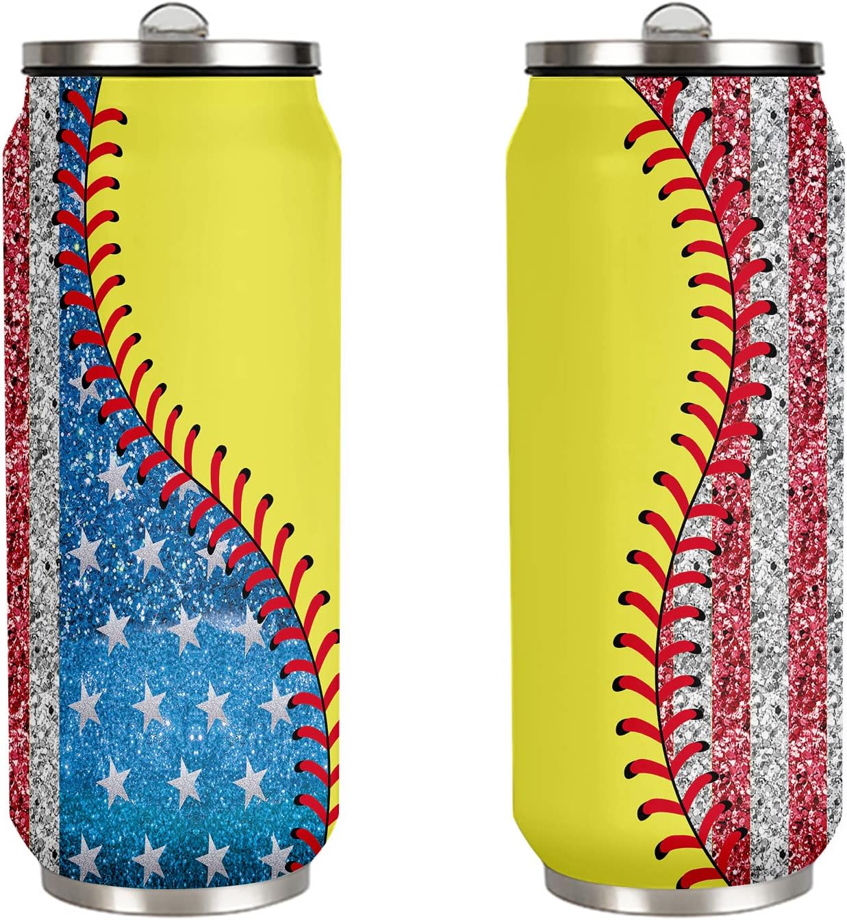 Epreamrek Softball Gifts for Girls, 17 oz American Flags