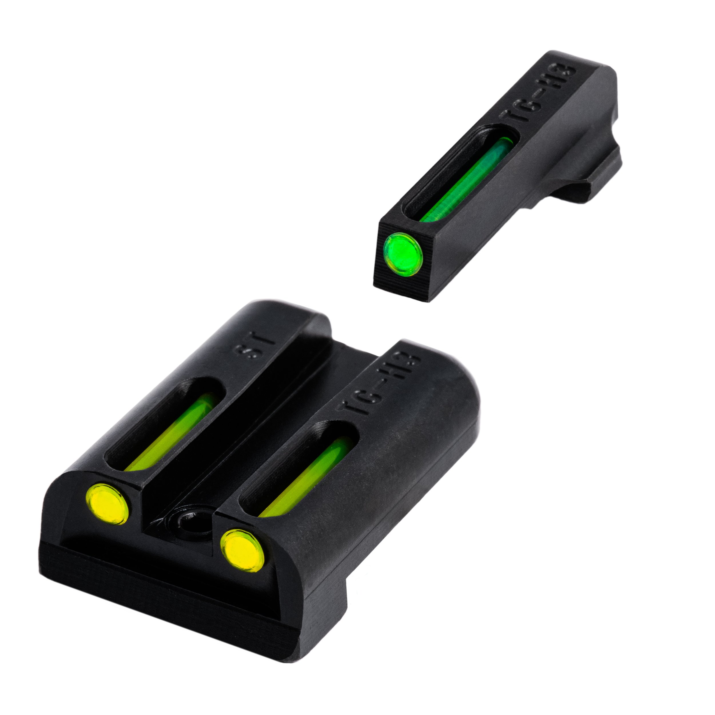 TFO Tritium & Fiber-Optic Handgun Sight, Durable Compact High-Visible Front & Rear Night Sight Set, Compatible with Sig Sauer Handguns