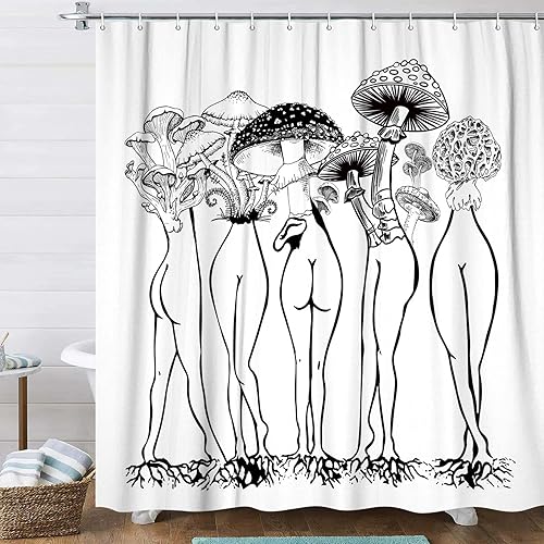 Miniatura 9 de Divertida cortina de ducha con diseño de cactus a tope, divertido y sexy, juego de cortinas de ducha de tela de los años 70S y 80S, juego de cortina