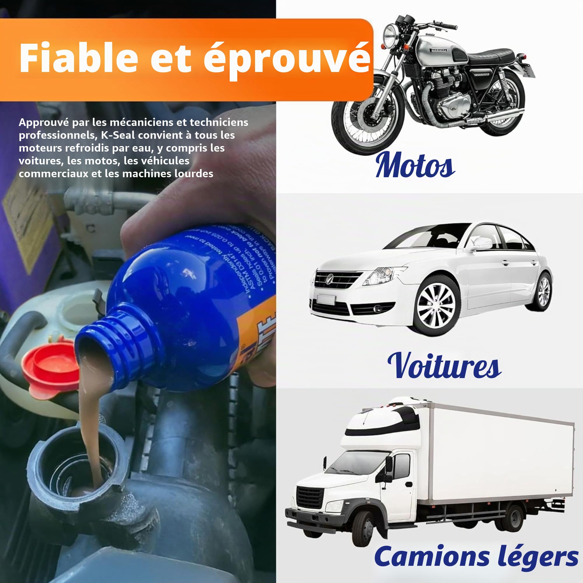 Kalimex Ltd - Produit de réparation permanente du joint de culasse et du bloc - KSLST3501 - Simplement à verser - 473 ml
