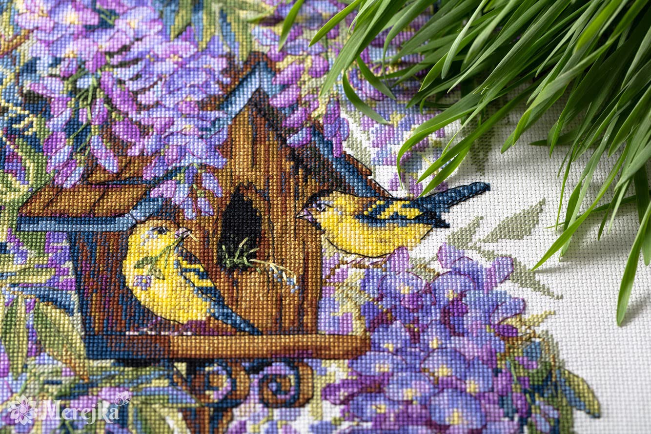 Merejka K-137 glicynia wzór licznika zestaw ściegu krzyżykowego, bawełna, wielokolorowy, 27 x 36 cm