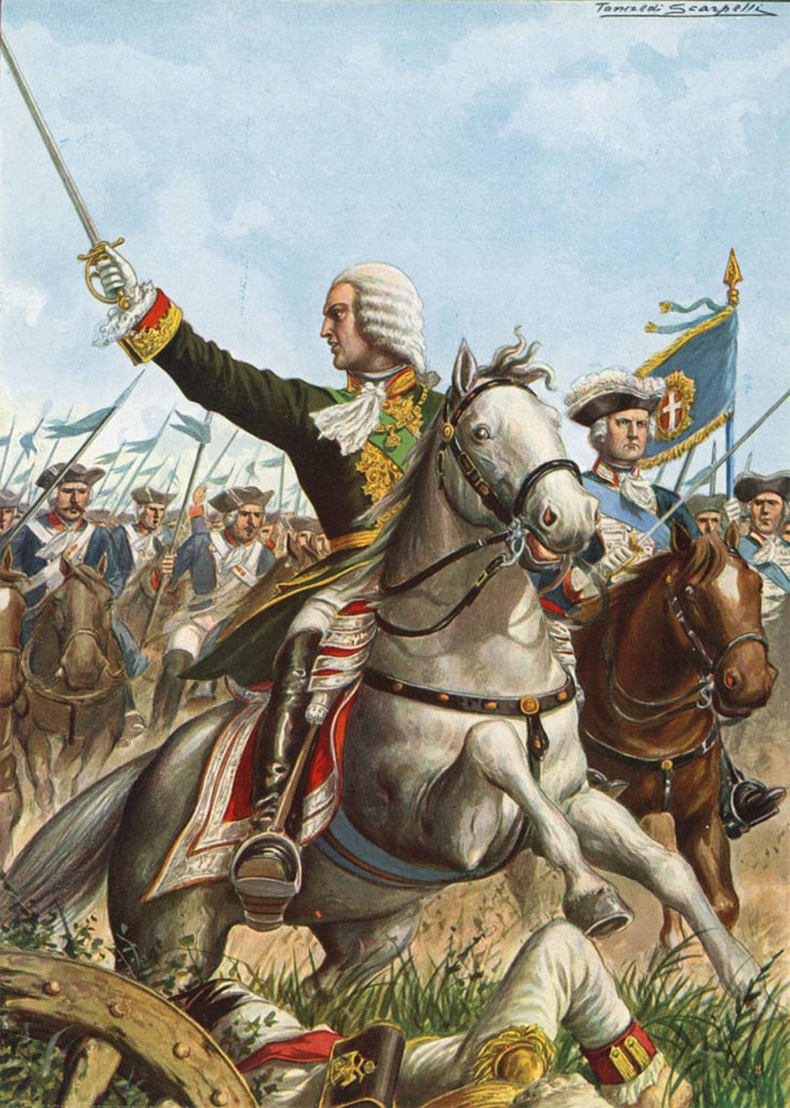 POSTERIIk Famous Modern Artwork Art Mural Charles Emmanuel Iii At the Battle of Guastalla in by Tancredi Scarpelli Oil Paintings Pictures for Home Decor 60x90cm