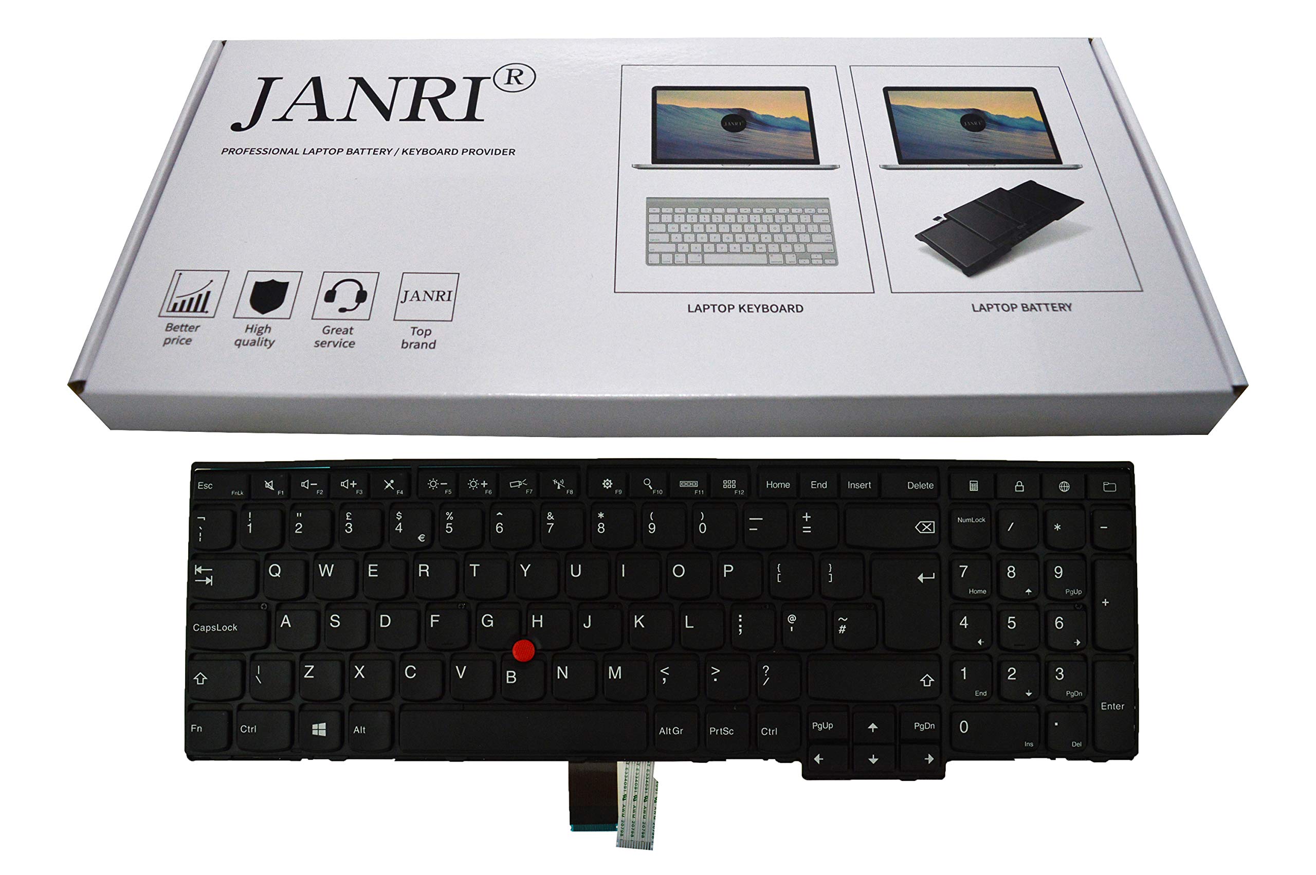 Janri Replacement Uk Layout Non Backlit Laptop Keyboard For Lenovo Thinkpad Edge E531 T540 T540p T550 L540 W540 W550s W550 W541 Series Compatible 04y2348 04y2426 04y2387 04y2465 04y2652 0c Buy Online In Antigua