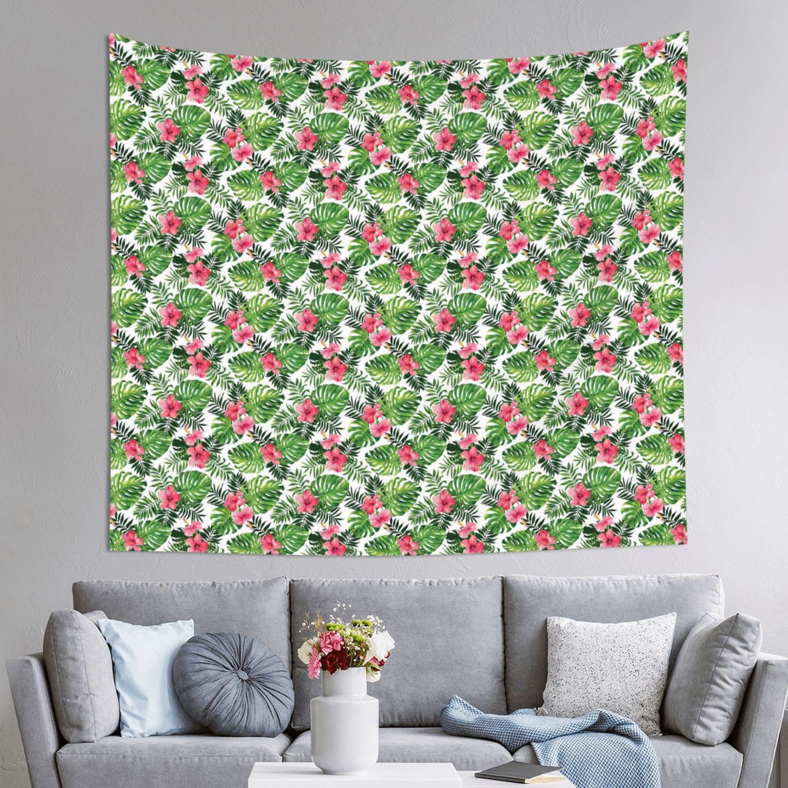 WKSGDSG Decoration Tapestry Wall Hanging For Bedroom, Tropical Leaves, 152x130cm Dorm Decor, Lightweight Easy Hang Wall Art For Living Room, Aesthetic Tapestries For Outdoor, Ceiling, Doorway, Camping