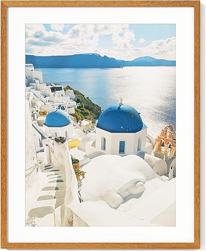 Miniatura 85 de Axeman Marco para póster de 18 x 24 pulgadas con paspartú para 16 x 20 pulgadas, marco de fotos de madera maciza de roble con vidrio templado, marco