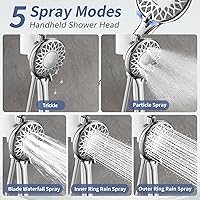 Vista 7 de SINGSUO Filtered Rain Shower Head with Handheld Spray Combo, High Pressure Dual Shower Head with Filter for Hard Water, Modern Magnetix Double
