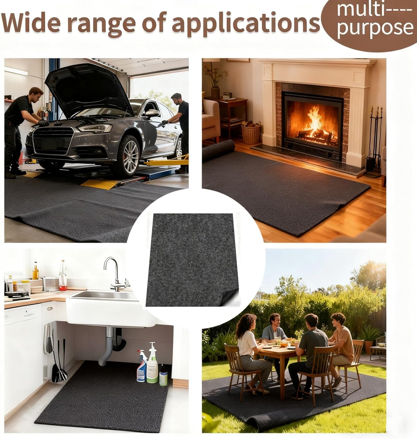 Oil Spill Mat, Dog Seat Cover, Garage Floor Mat for Under Car,Highly Absorbent Maintenance Mat Protects Vehicle Interior, Fit for SUVs, Trucks, Vans, and Cars (60 x 74 Inch)
