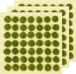 147 Pieces Self Adhesive Static Grass Tuft Model Grass Tufts Railway Artificial Grass Miniature War Gaming Terrain DIY Railroad Scenery (Green)