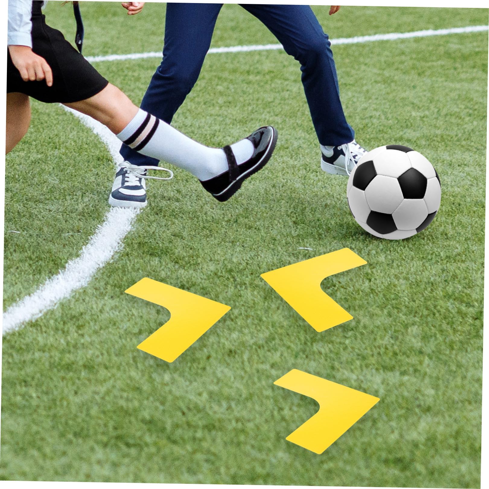 Marcatori per Pavimenti Sportivi 4 Pezzi Gialli in Pp Segnalazione Chiara e Angolo Retto per Strutture Sportive e Allenamento Calcio