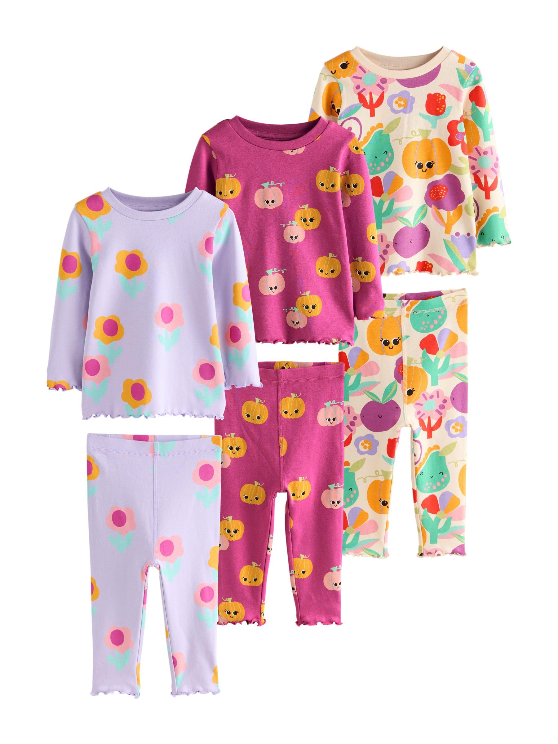 NEXT Fille Pyjama Douillet à Motif Citrouille, Lot de 3