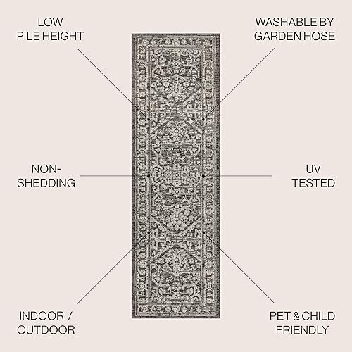 Miniatura 2 de JONATHAN Y SMB104C-28 Tapete tejido texturizado con medallón bohemio de Malta, costero tradicional, decoración interioresexteriores, habitación,