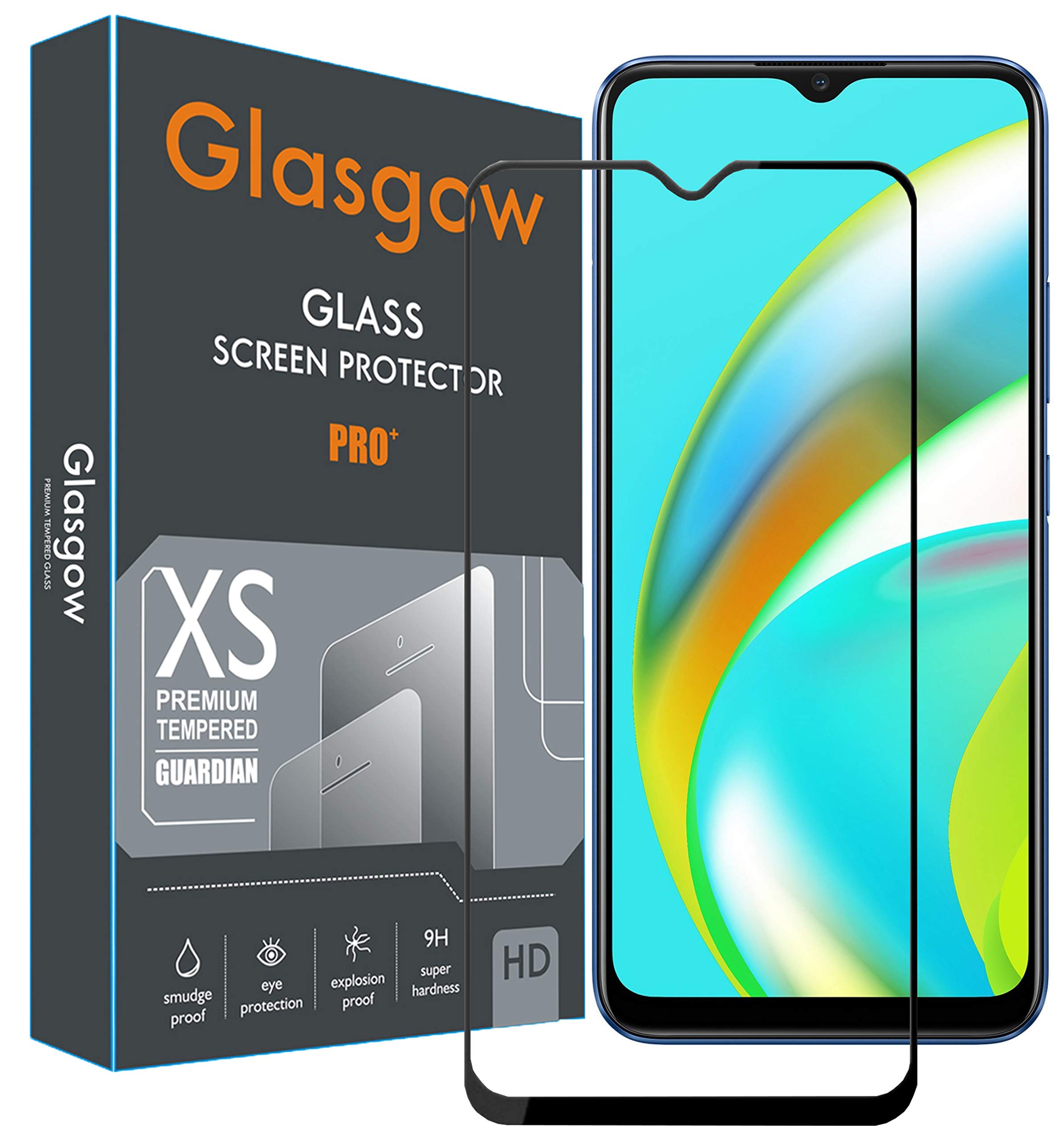 Glasgow Full Protection Tempered Glass for Realme C21Y Top Notch Edge to Edge Full Screen Coverage [Anti-Scratch] [Gorilla] [Free Cleaning Kit Included] - Black (B09FGXCJ35) Amazon Price History, Amazon Price Tracker