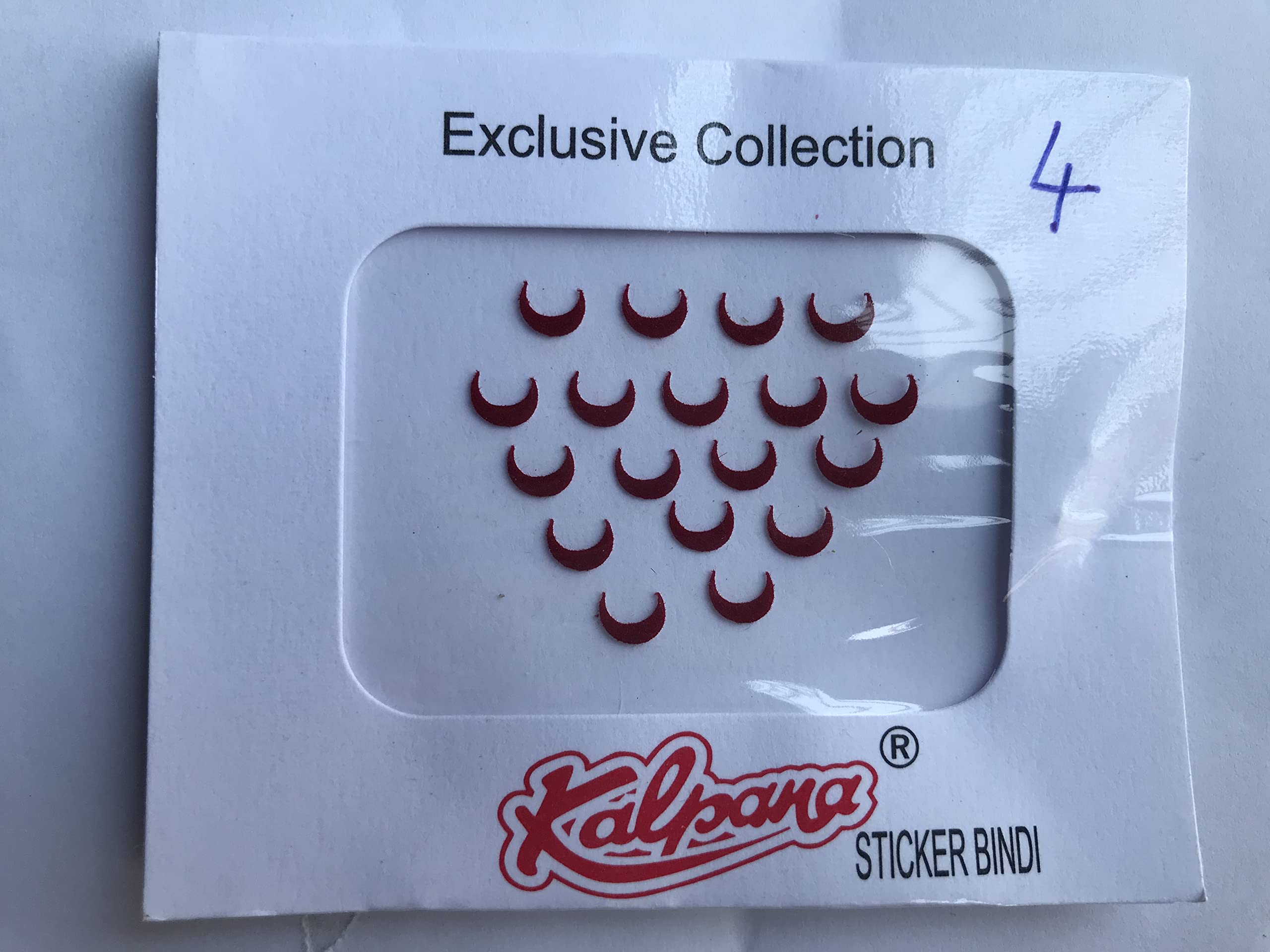 Kalpana Bindi Maroon Half Moon Shape Marathi Style Traditional Bindi Maroon Chand Bindi Sticker Bindi, Size - 4 | (Pack of 12)-picture-39