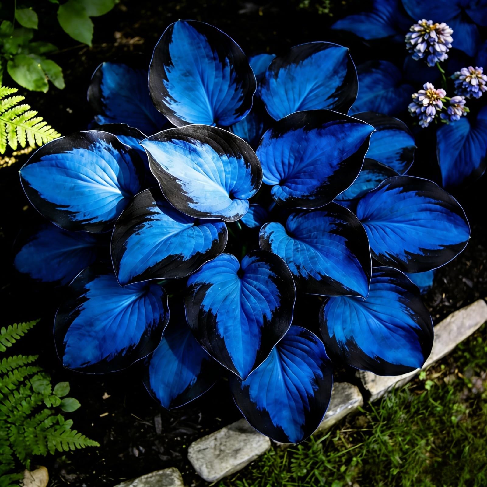Midnight Blue Heart Hosta Bulbs: Fast-Growing ＆ Shade-Tolerant, Perfect for Garden Borders & Landscapes, Excellent Display -6 Bulbs-B — image 1