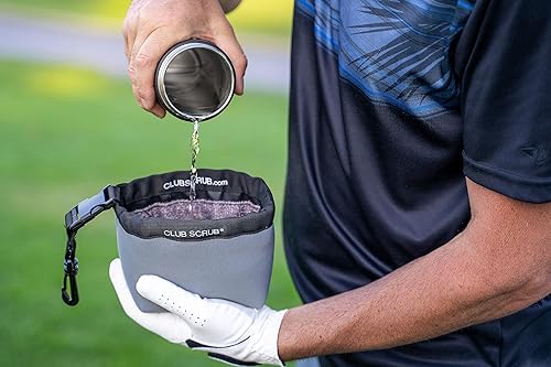 Miniatura 5 de Club Scrub Bolsa de limpieza para palos de golf y pelotas de golf, forro impermeable con tecnología de cara limpia, clip desmontable, lavable a