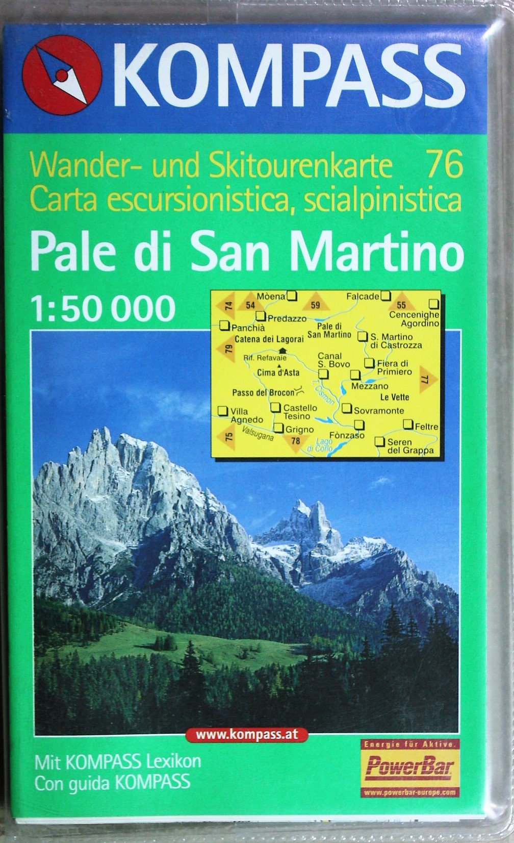 Pale di San Martino: Wander- und Skitourenkarte. Carta escursioni e sci alpinismo. 1:50.000