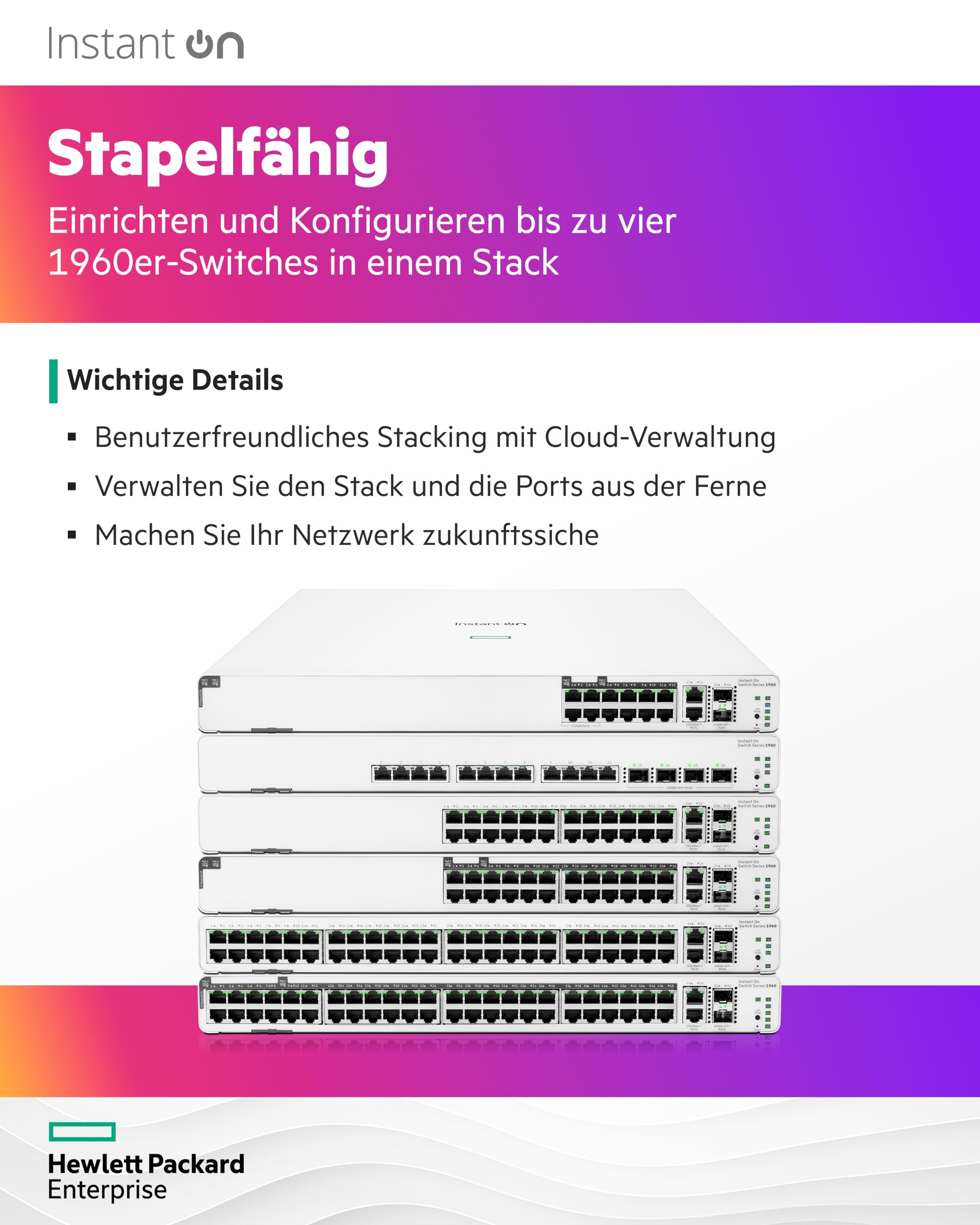 Aruba Instant On 1960 12-portowy mGig Smart Managed Layer 2+ Ethernet Switch z PoE | 8X 1G + 4X 2,5G | 2X 10GBase-T + 2X SFP+ | 8 CL4 + 4 CL6 PoE 480 W | Możliwość układania w stos | Kabel EU