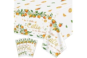 Little Cutie Party Tablecloths: 51x87'' Cute and Disposable Table Cover for 4