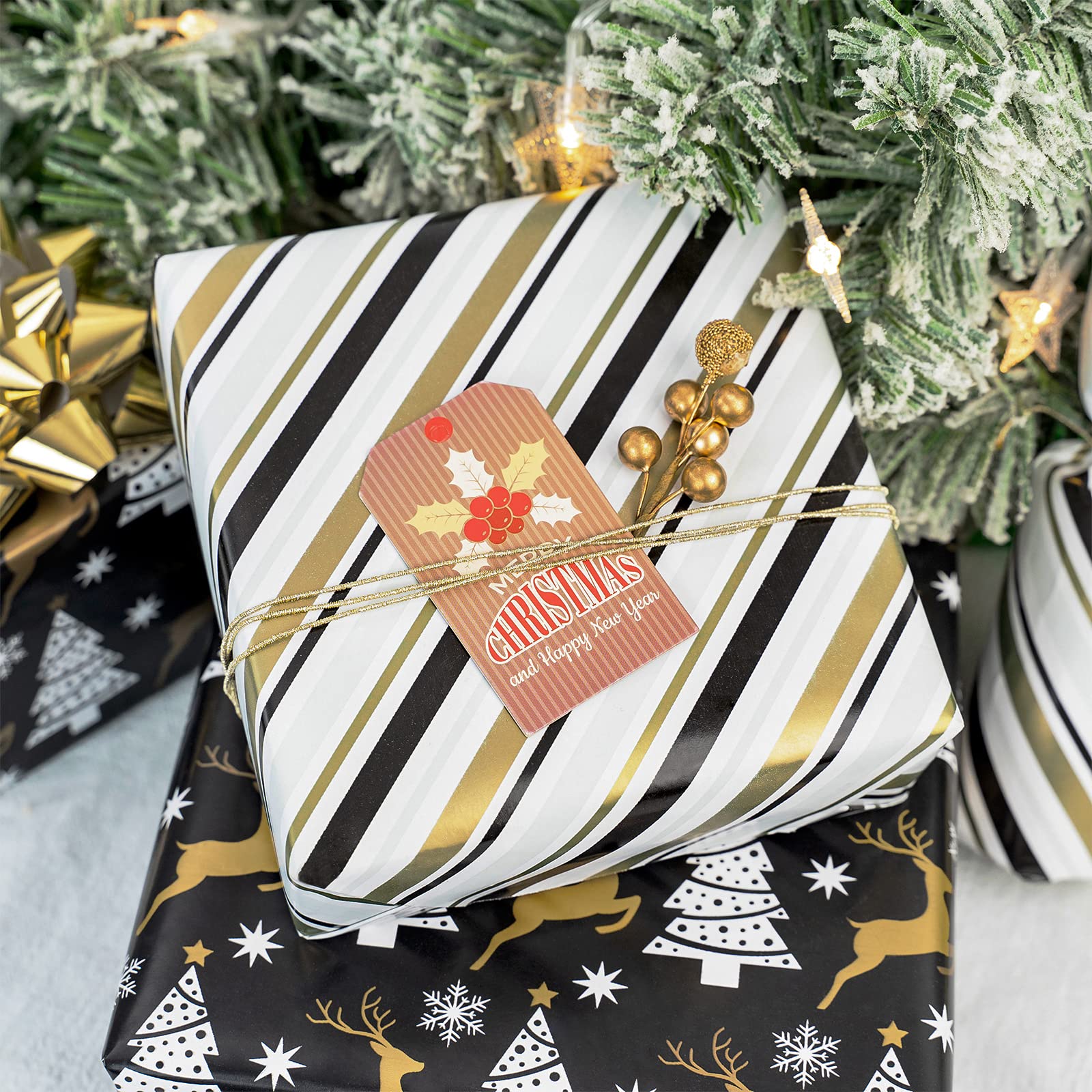 MAYPLUSS Christmas Reversible Wrapping Paper Jumbo Roll