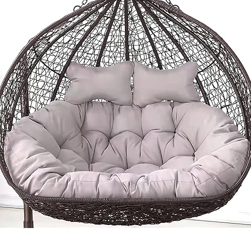 Miniatura 18 de Cojín de repuesto para silla Columpio de 2 plazas, Lavable, Grueso, Grande, de Mimbre, impermeable y resistente al sol, para balcón y patio (N,59.1