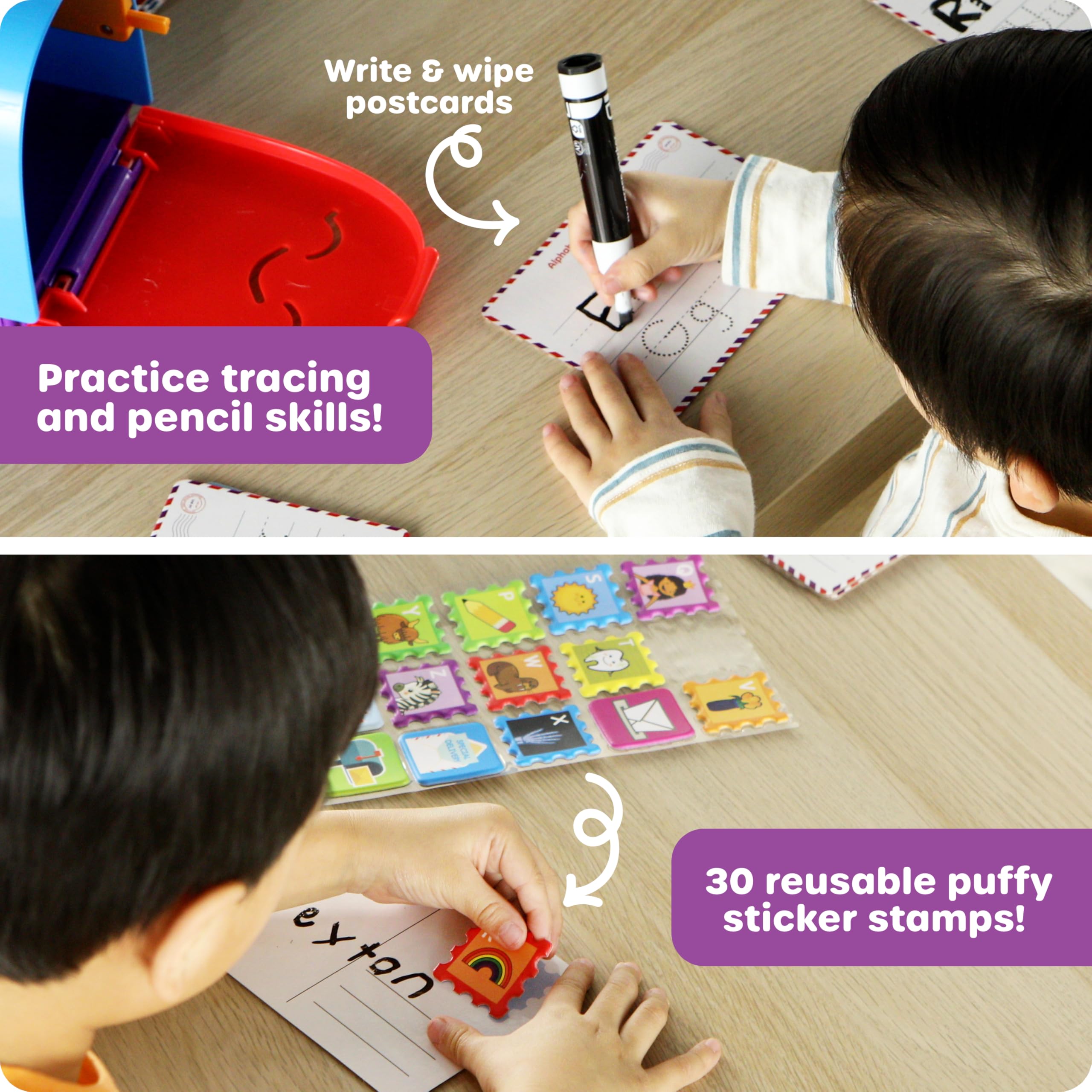 Learning Resources - Skrzynka pocztowa do nauki alfabetu, zabawki do nauki alfabetu, gra logiczna z alfabetem, puzzle z alfabetem, gra pocztowa, zabawki edukacyjne dla dzieci w wieku powyżej 4 lat