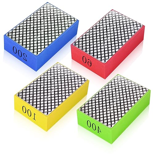 Almohadilla de pulido manual de diamante 4 almohadillas de lijado de diamante, almohadillas de pulido de diamante con respaldo de espuma, disponible en Yaxa El Salvador