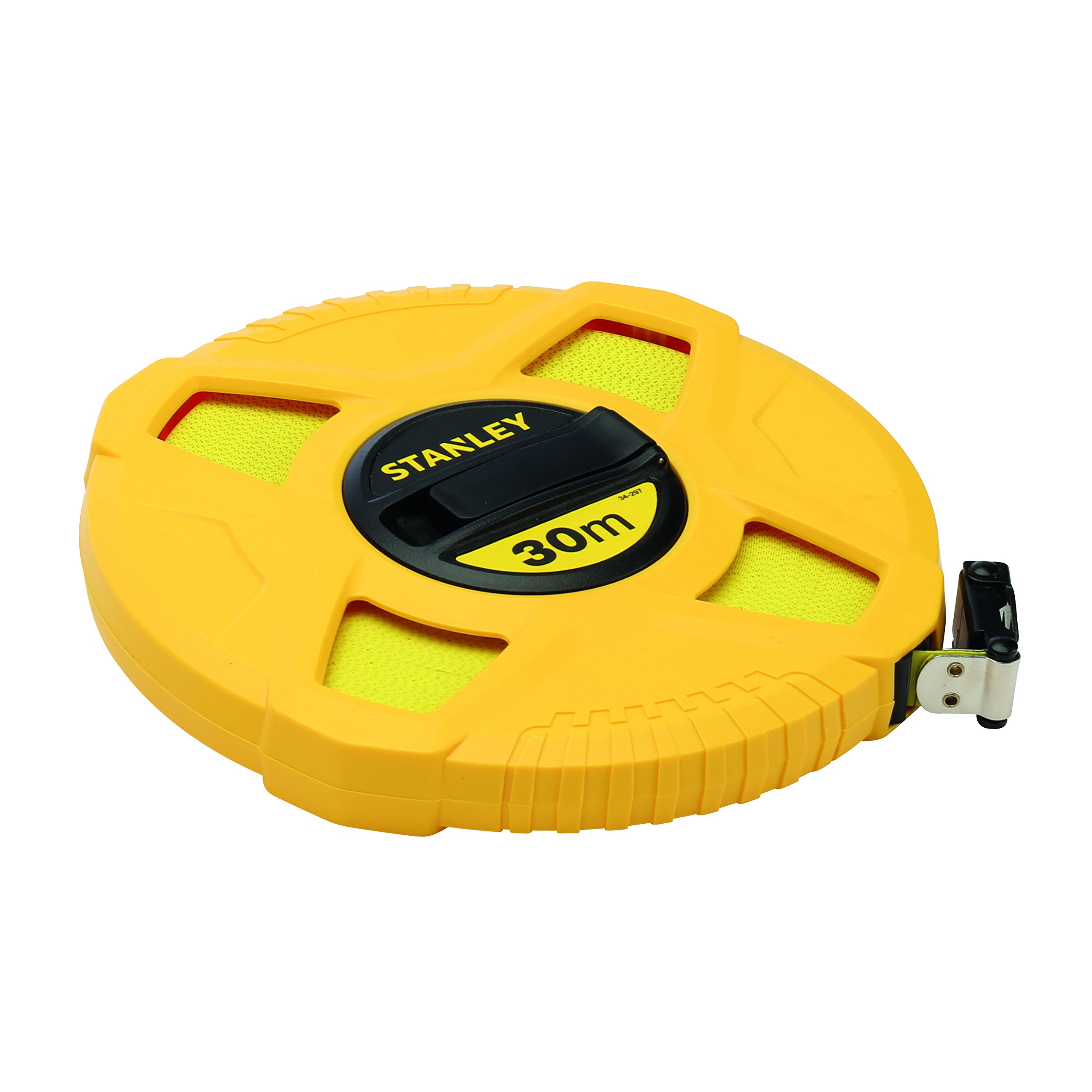 Stanley 2-34-775 Mesure 60 M X 12,7 Mm Ruban En Fibre De Verre Powerwinder & 0-34-297 Mètre À Ruban Fibre De Verre 30 M Jaune Fluo - Revêtement Pvc - Anti-Corrosion - Anti-UV Et Non Conducteur