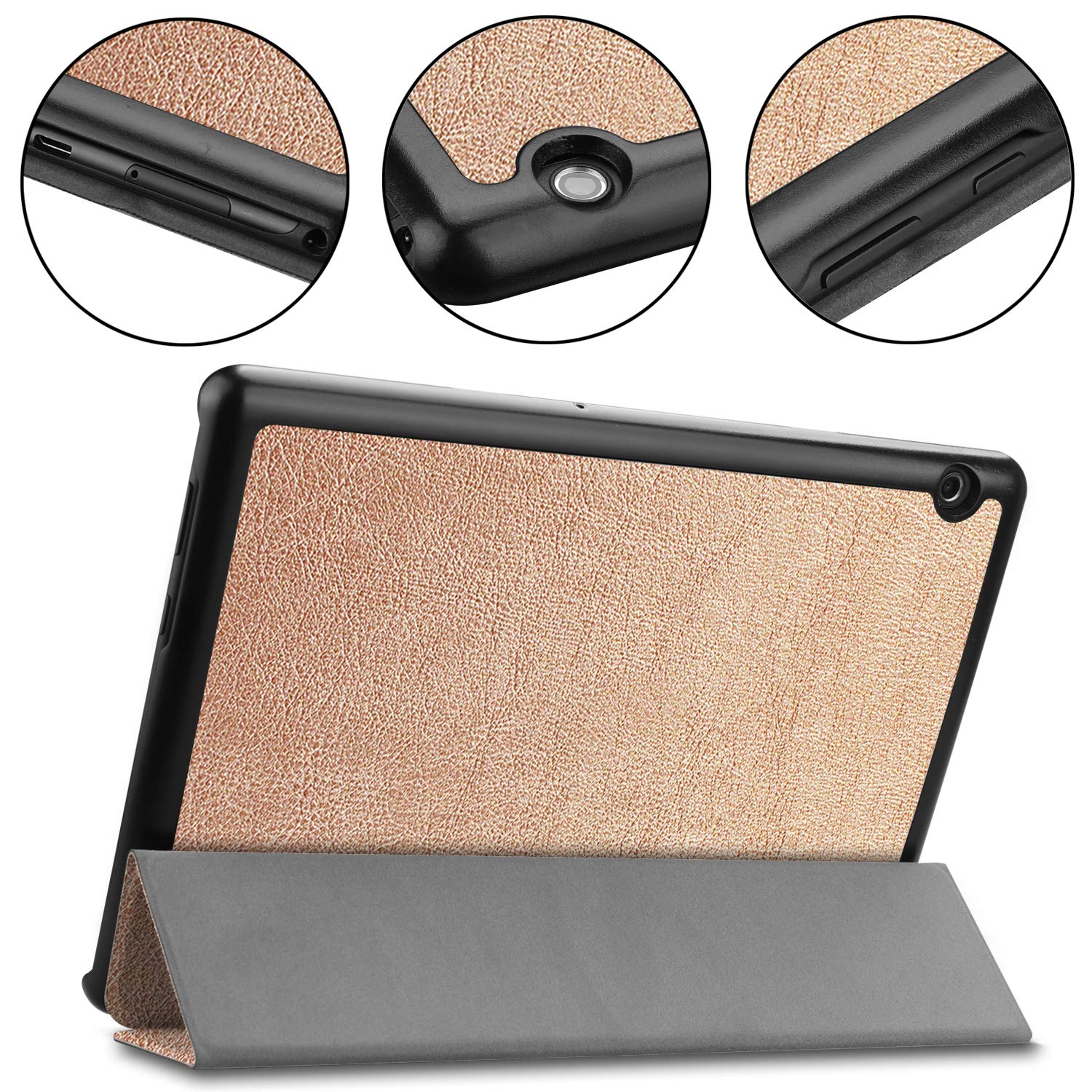 3-Folding Leather Case For Huawei MediaPad T5, 10-inch Folio PU - View #6
