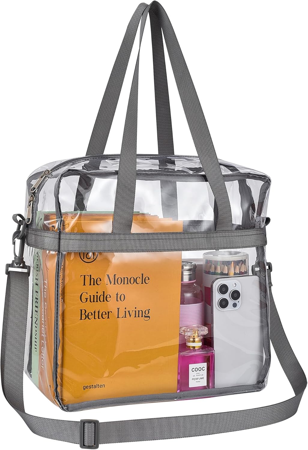 Slumou Clear Tote Bag Stadium Approved 12x6x12 Clear Bag