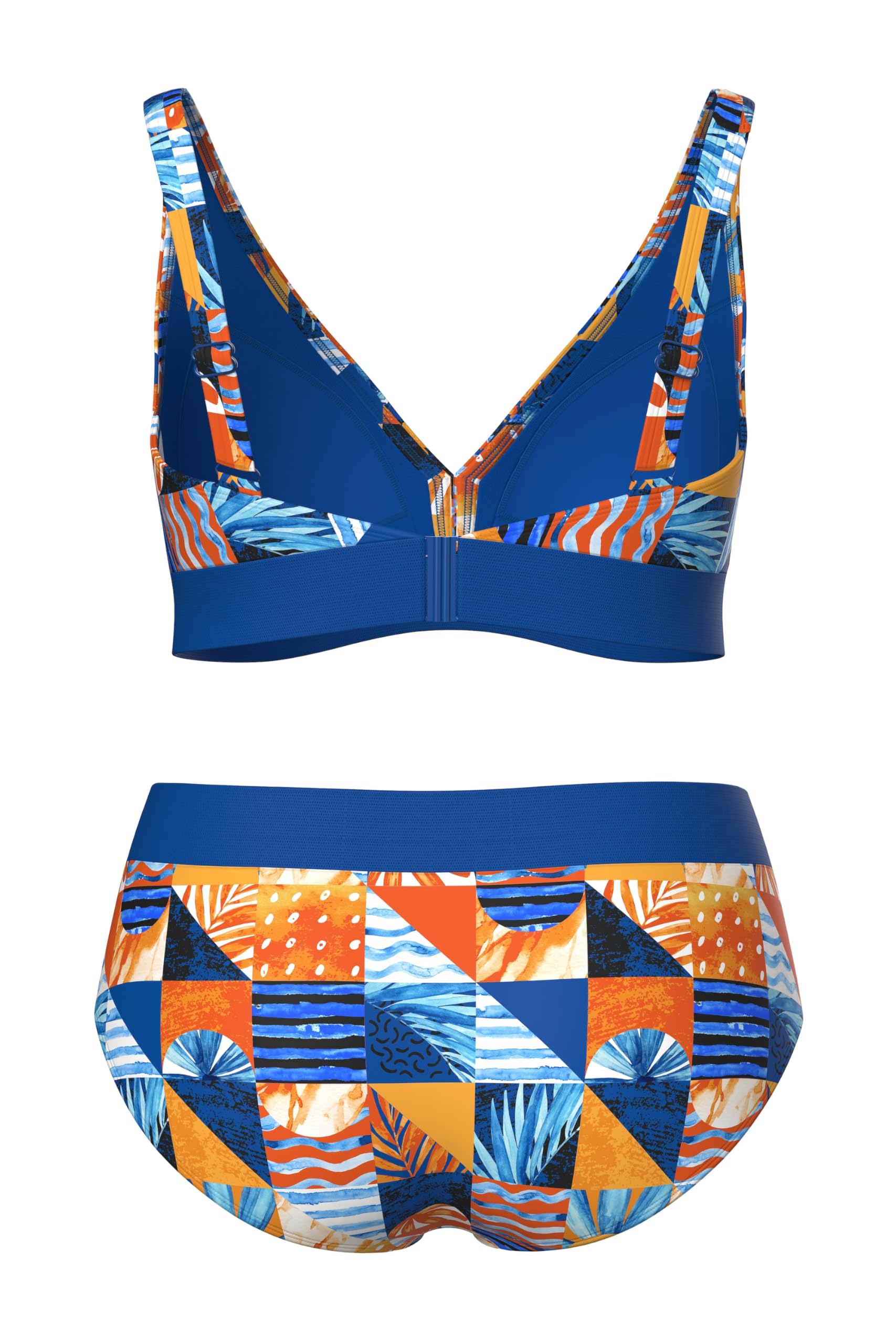 Ulla Popken Bikini, Karomuster, Softcups, Träger Verstellbar Bikini, Motivo a Quadri, Coppe morbide, Spalline Regolabili Donna