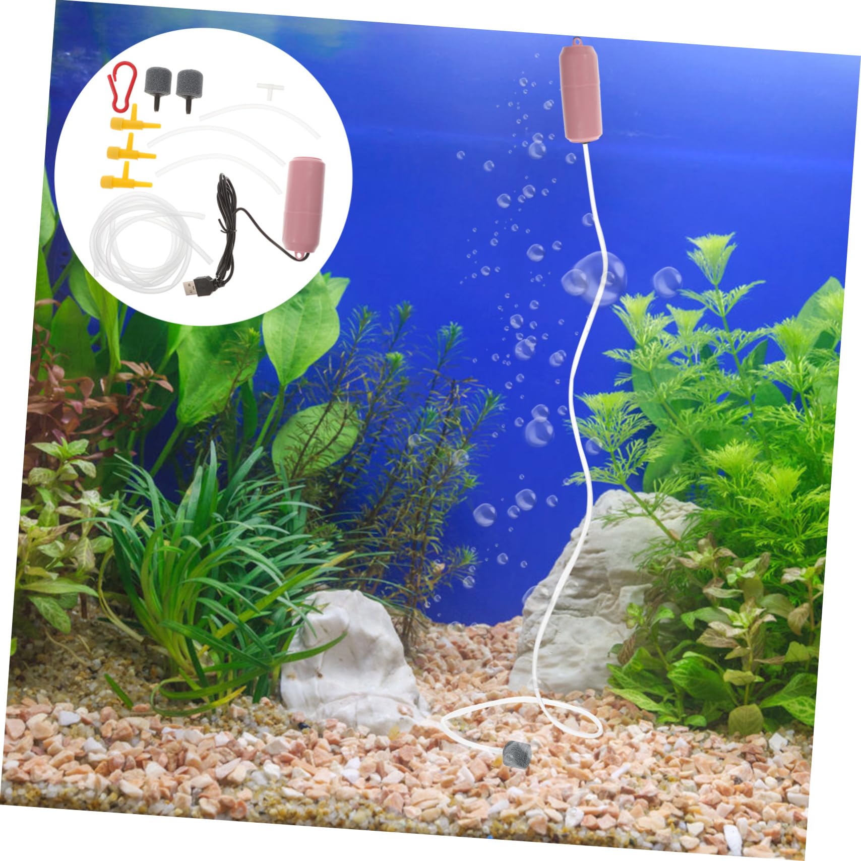 BCOATH 1Set Fish Tank Oxygen Pump Dual Outlet for Aquariums Energy Saving Lightweight Compact Design for Oxygenation Various Fish Tanks