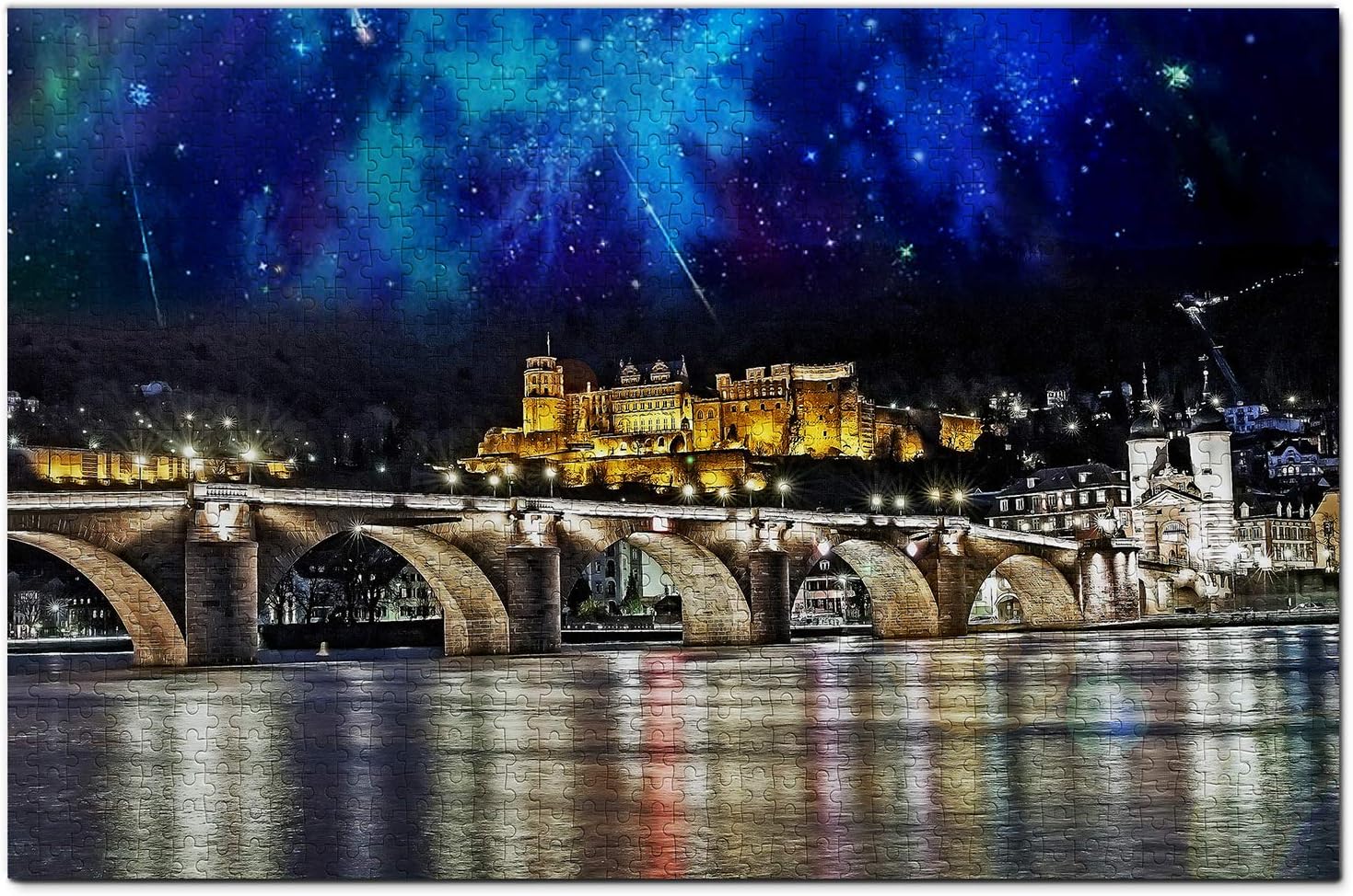 Germany Jigsaw Puzzle 1000 Piece Germany Heidelberg Castle Old Bridge Puzzle Travel Souvenir Wooden